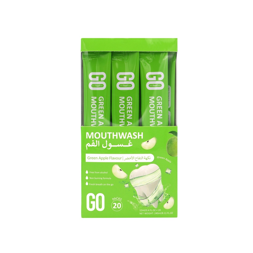 جو فريش غسول الفم بنكهة التفاح الأخضر 20 قطعة 12 مل