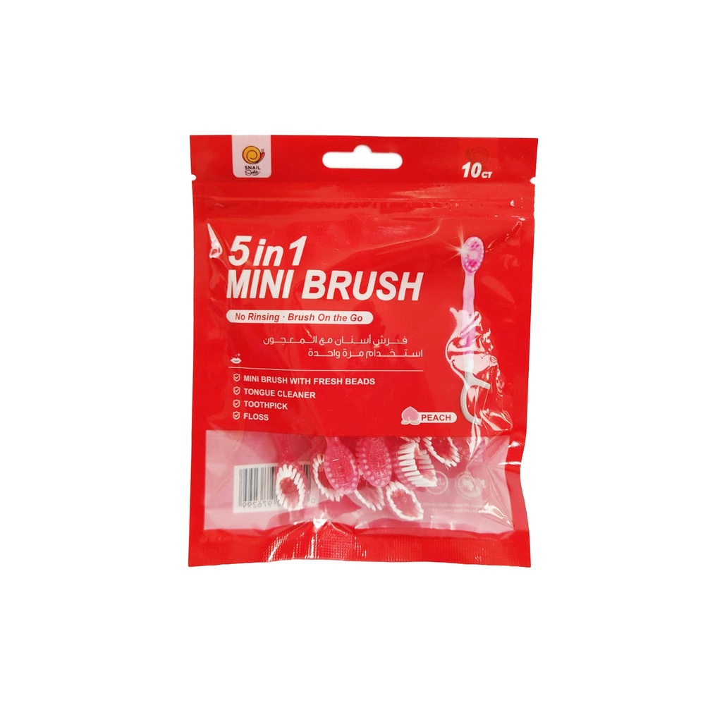 سنايل فرش اسنان مع المعجون استخدام مرة واحدة بنكهة الخوخ 