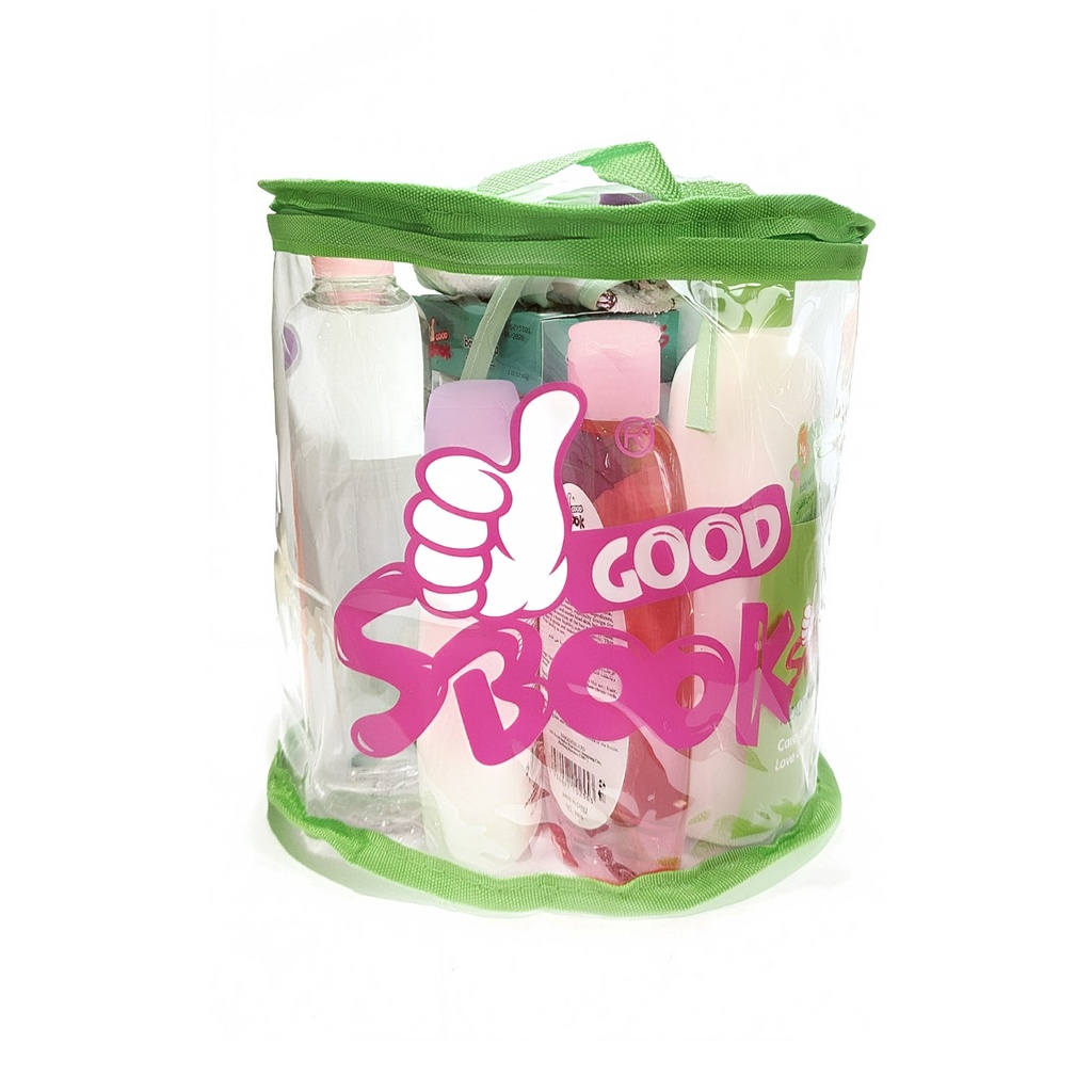 سبوك طقم العناية بالاطفال مكون من من 11 قطعة (مريلة، مسحوق ، غسول ، كولونيا ، زيت ، غسول للشعر والجسم ، شامبو ، صابون ، أعواد القطن، فازلين )