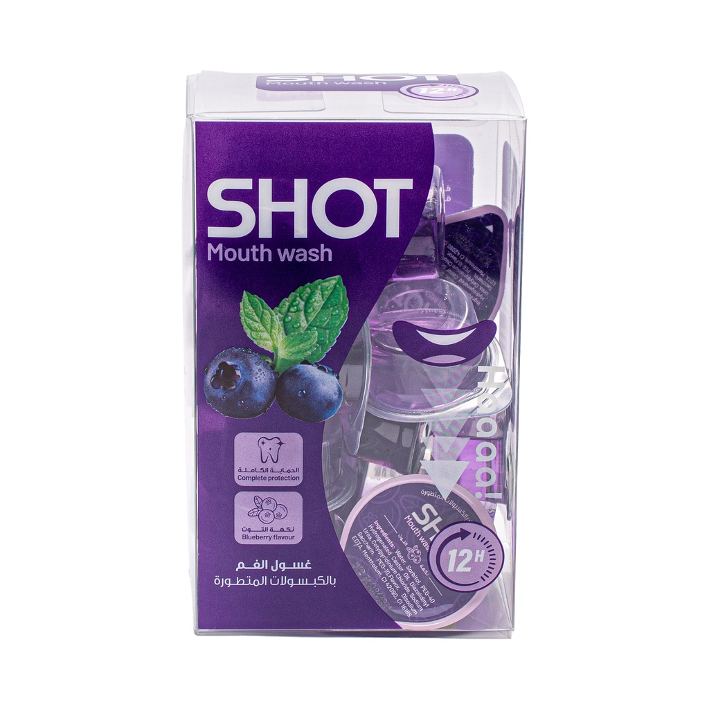 SHOT Improved Berry Flavor Mouthwash Capsules – 20 Capsules, 15ml