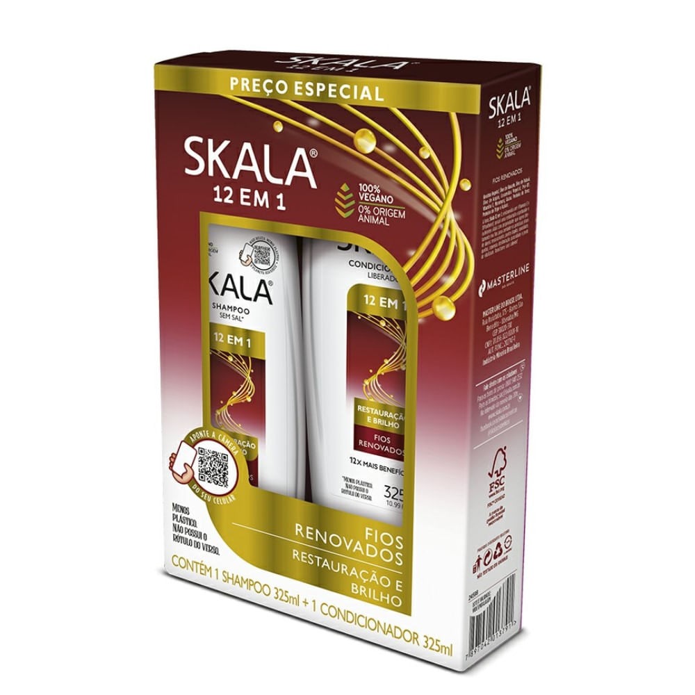 Kit Skala 12 em 1 Shampoo 325ml + Condicionador 325ml