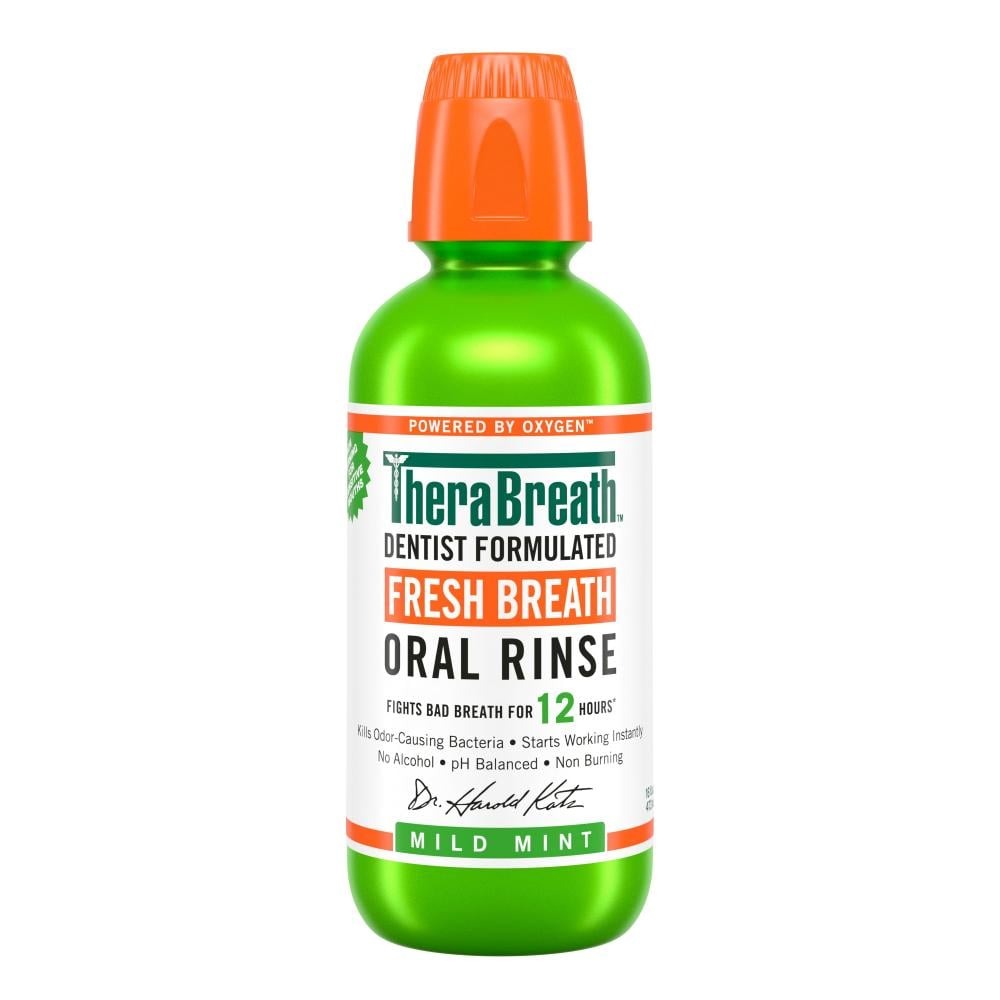 The Breath Co Dentist Recommended Fresh Breath Oral Rinse - Mild Mint Flavor, 473ml