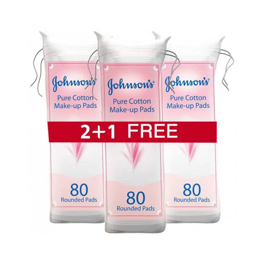Johnson's Pure Cotton Pads for Beauty, 2 + 1 Free