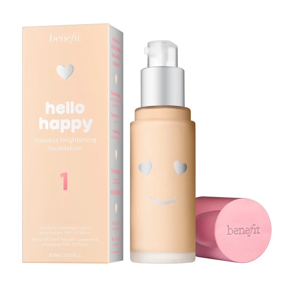 كريم الأساس السائل Hello Happy Brightening من بنفت