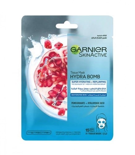 Garnier Skinactive Pomegranate Hydrating Face Tissue Mask For Dehydrated Skin 28G 