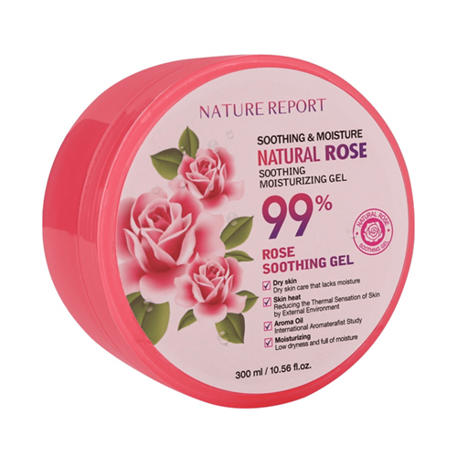 نيتشور ريبورت جل مرطب للوجه والجسم بالورد الطبيعي 99%-300مل