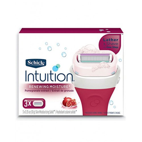 Schick Intuition Plus Renewing Moisture Razor Refill – Pomegranate, 3-Count