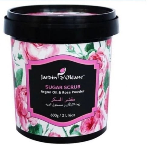 جاردن اوليان مقشر السكر زيت الأركان ومسحوق الورد  -600 جرام