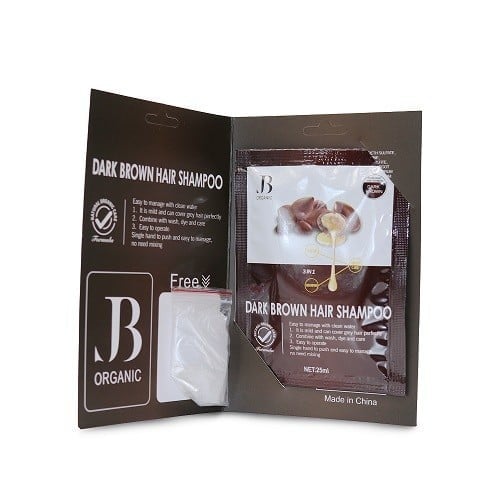 JB Organic Dark Brown Dye Shampoo Packet of 25 ml