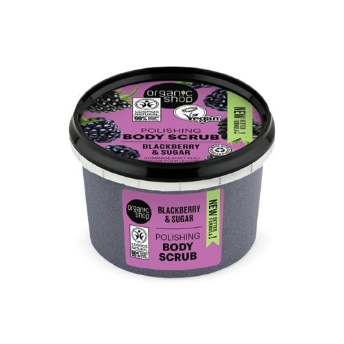 اورجانيك شوب صنفرة ومقشر للجسم بخلاصة التوت الاسود 250 مل