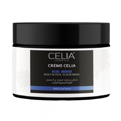 Celia Scrub mask for face and body with Moroccan blue indigo Cosmetics 500 ml
