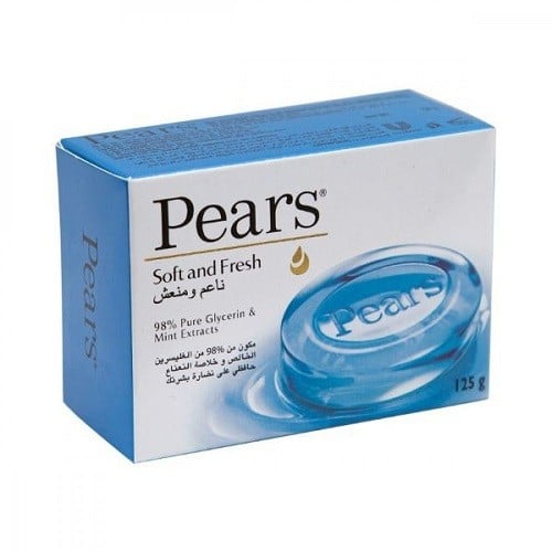 Pears Soft & Fresh Soap - 98% Pure Glycerin & Mint Extracts - 75 g 