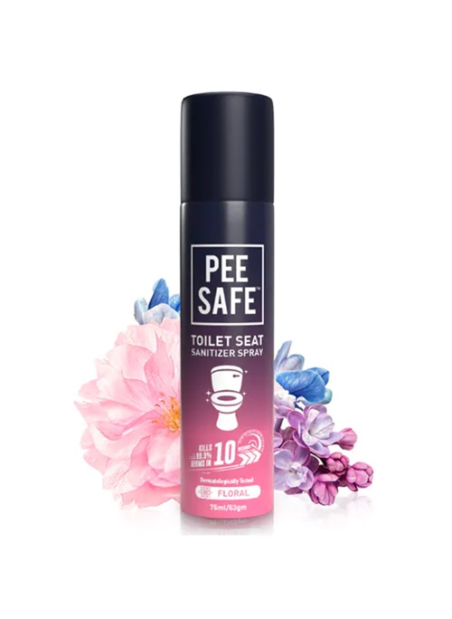 Pee Safe Dermatologically Tested Floral Scent Toilet Seat Sanitizer Spray 75ml