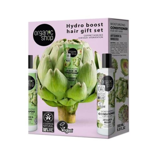 Organic shop hair care set with broccoli and artichoke oil 280 ml