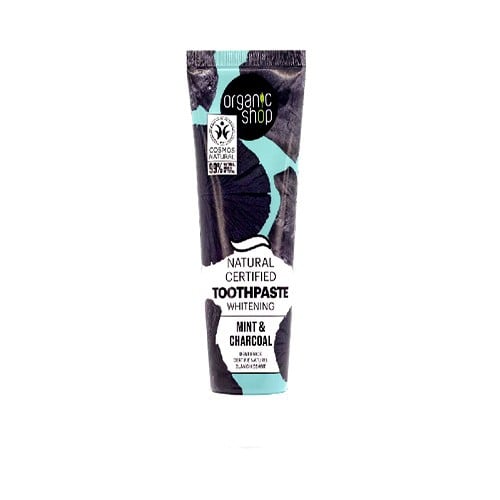 Organic shop toothpaste with charcoal and mint 100 grams