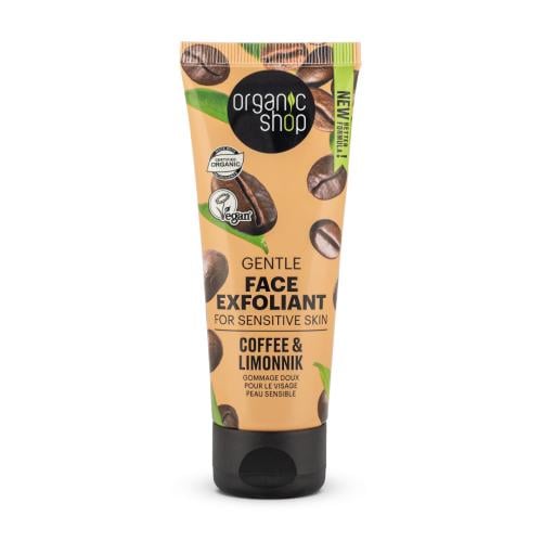 Organic shop face scrub for sensitive skin with coffee 75 ml