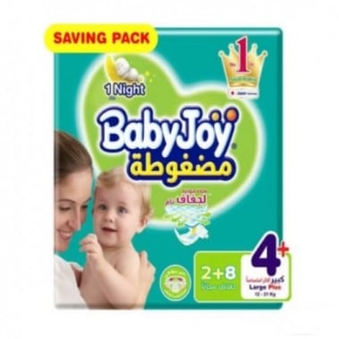 Baby Joy Compressed Diapers, Size 4 Large Plus