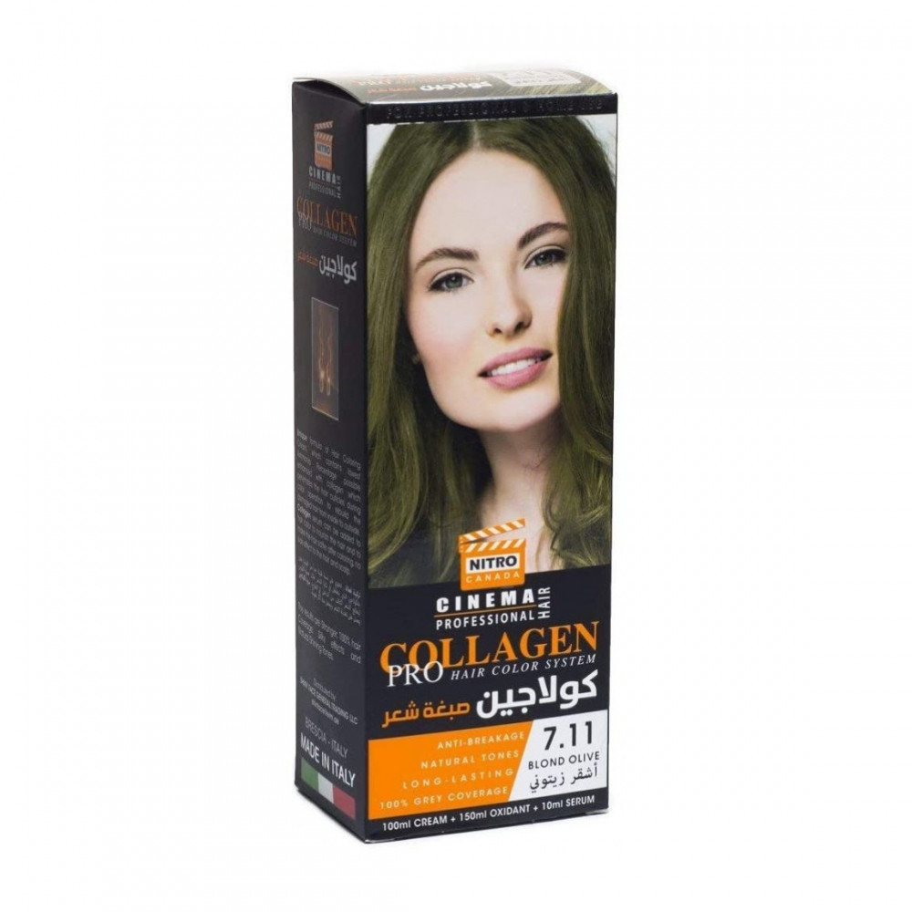 كولاجين - صبغة شعر نيترو كندا  لون اشقر زيتوني  7.11
