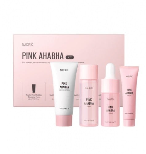 NACIFIC AHA BHA  Pink (Cleansing Foam, Toner, Serum, Cream) Travel Size Skin Care Se