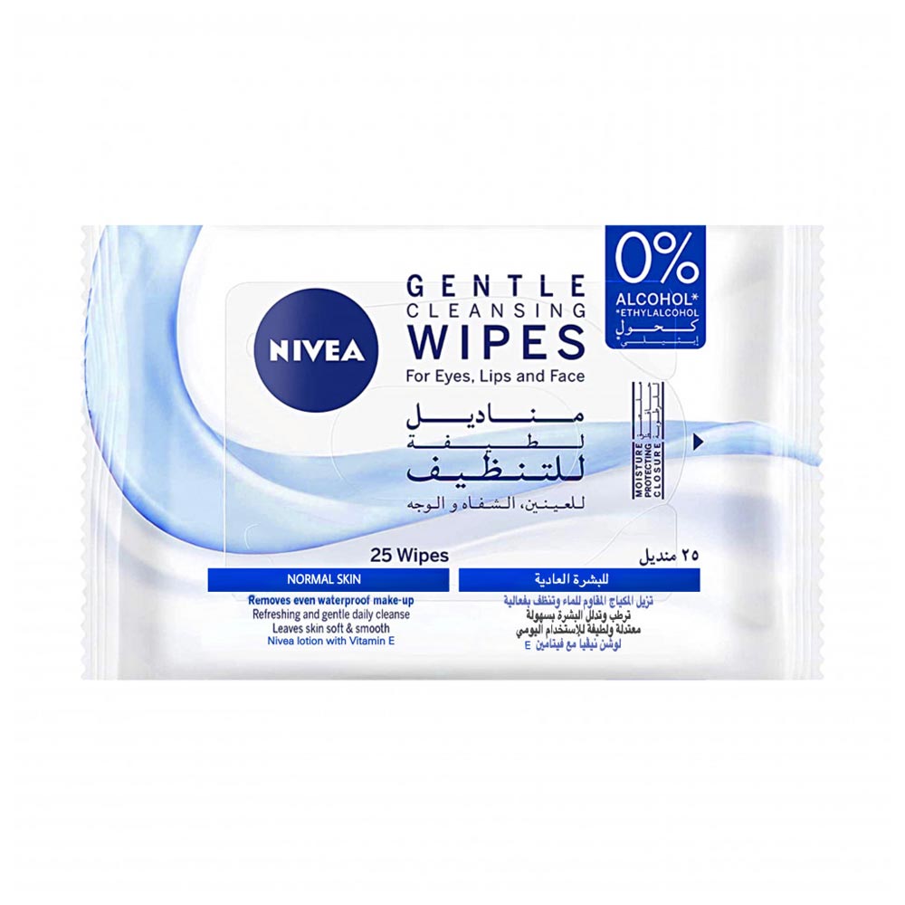 Nivea wipes for cleaning eyes, lips and face