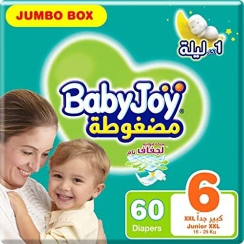 بيبي جوي حفاضات مقاس 6 كبير جدا عبوة 60 (29252)