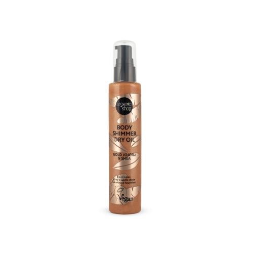 Organic Shop Body Shimmer Dry Oil. Gold Jojoba & Shea, 100 ml