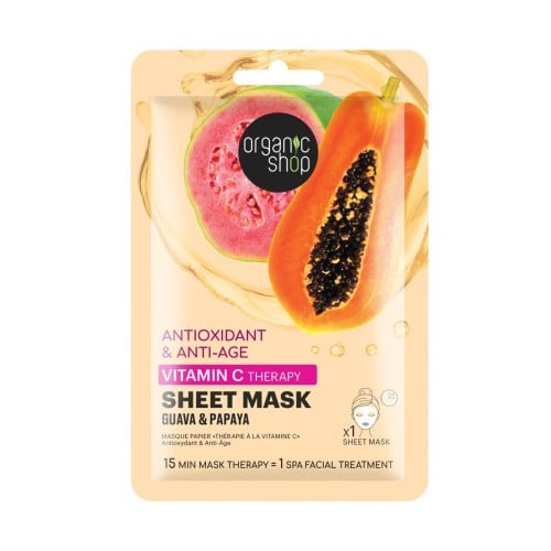 Organic Shop Vitamin C Therapy Sheet Mask. Guava & Papaya, 1 pc
