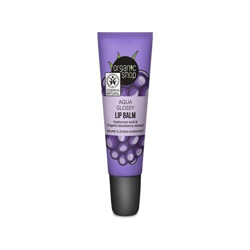 Organic Shop Aqua Glossy lip balm. Hyaluronic acid & Blackberry extract, 10 ml