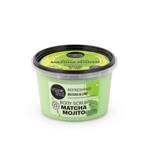 Organic Shop Matcha Mojito body scrub. Refreshing. Matcha & Lime, 250 ml