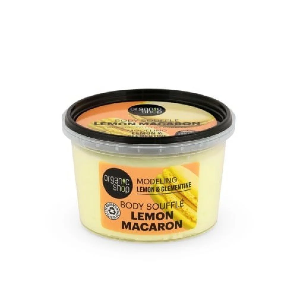 Organic Shop Lemon Macaron body souffle. Modeling. Lemon & Clementine, 250 ml