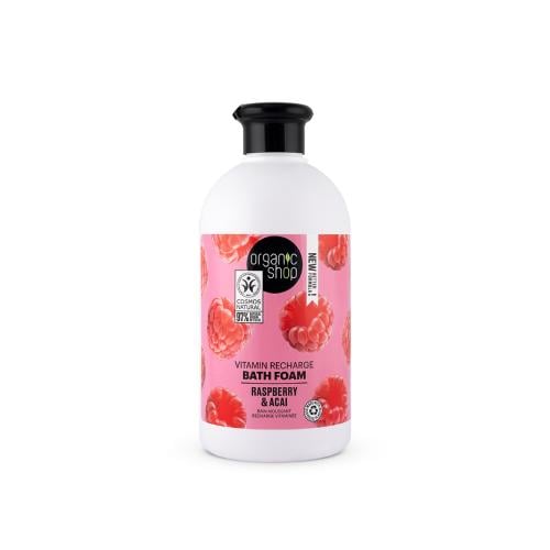 Organic Shop Vitamin Recharge Bath Foam Raspberry and Acai, 500 ml