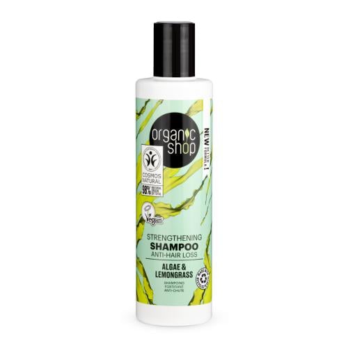 Organic Shop Strengthening Shampoo Anti-Hair Loss Algae and Lemongrass, 280 ml