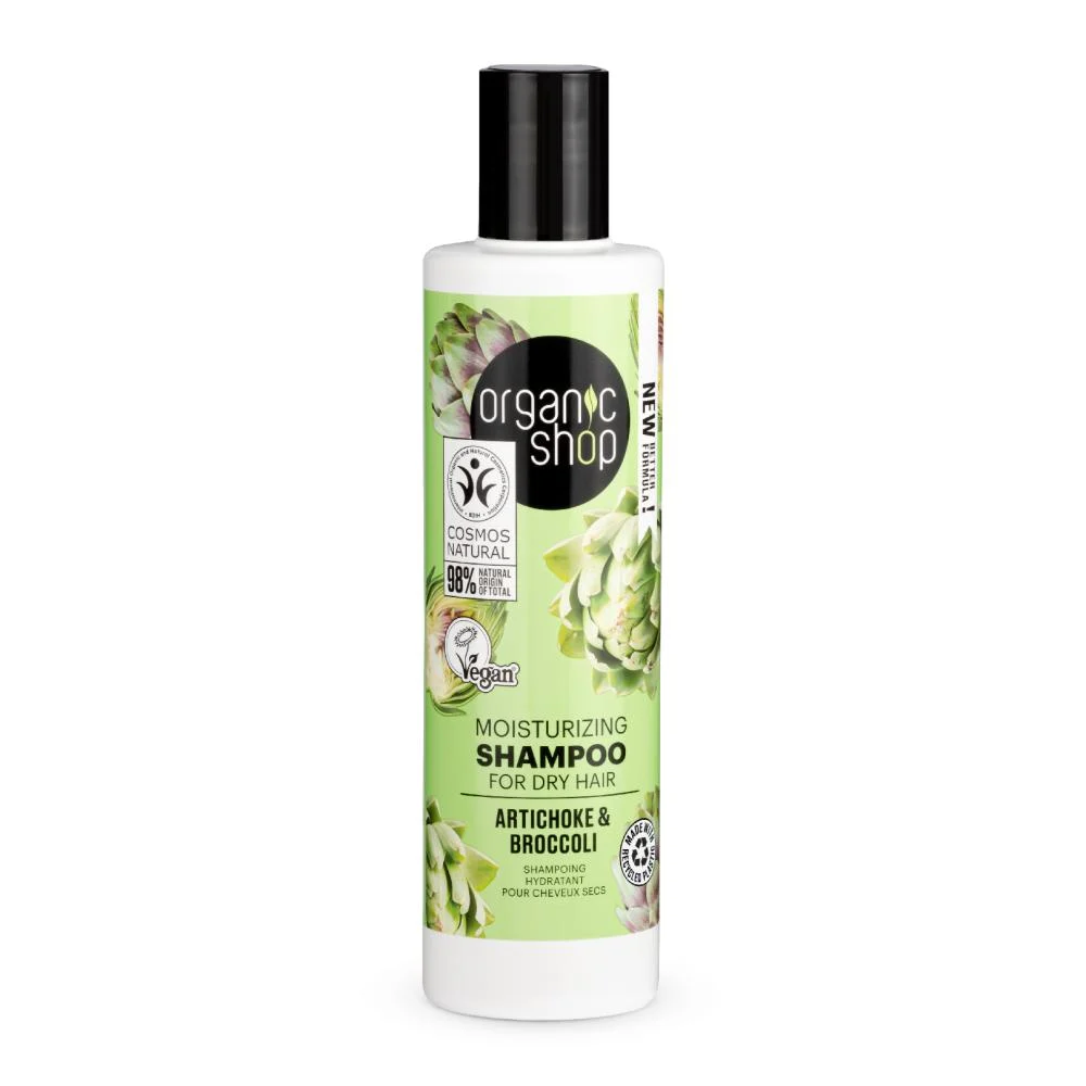 Organic Shop Moisturizing Shampoo for Dry Hair Artichoke and Broccoli, 280 ml