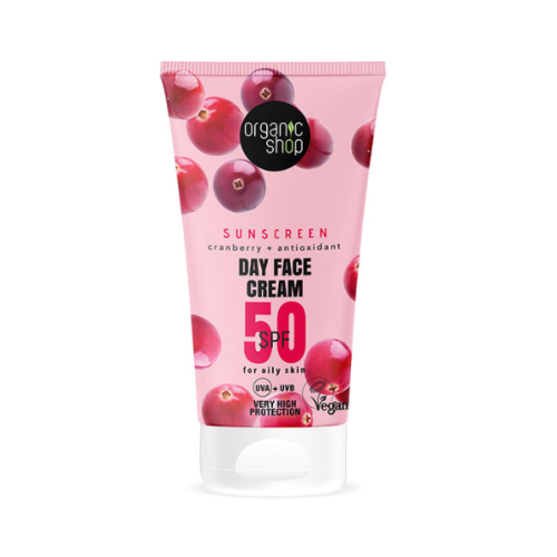 Organic Shop Sun. Sunscreen Day Face Cream 50 SPF Oily skin, 50 ml