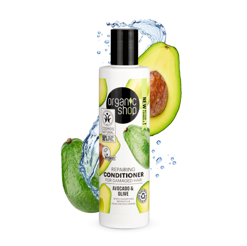 Organic Shop Repairing Conditioner for Damaged Hair Avocado and Olive, 280 ml