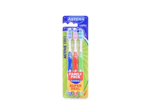 Astera Active Trio Toothbrush, Medium Size, 3 Pieces