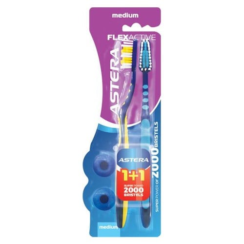 Astera Flex Active 1+1 Toothbrush, Medium Size