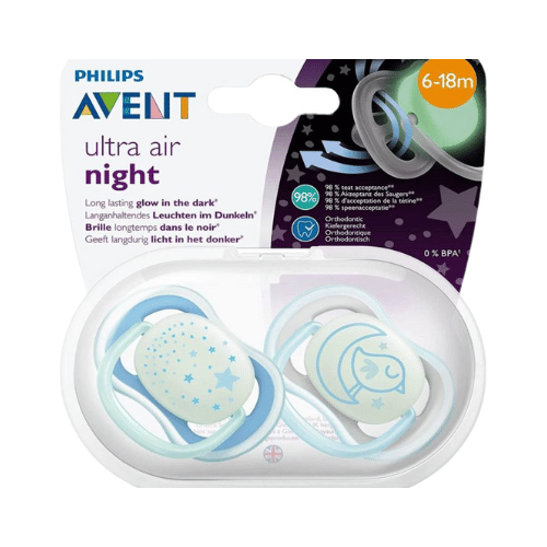 Philips Avent Ultra Air Night Soother for Boys 6-18m, Blue
