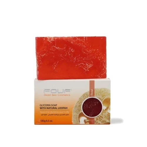 فوف صابون الجليسرين مع الليف الطبيعي نكهة الورد 185جم