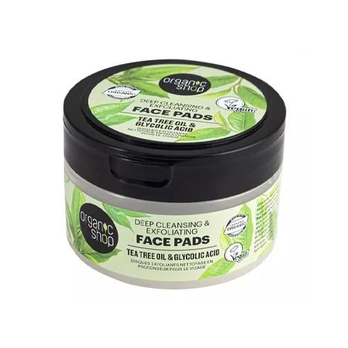 اورجانيك شوب رقعة تنظيف وتقشير الوجه 20 قطعة