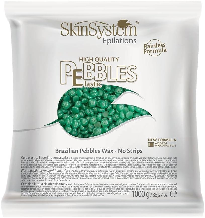 سكين سيستم حبيبات شمع صلبة لإزالة الشعر ، 1 كجم، لون أخضر