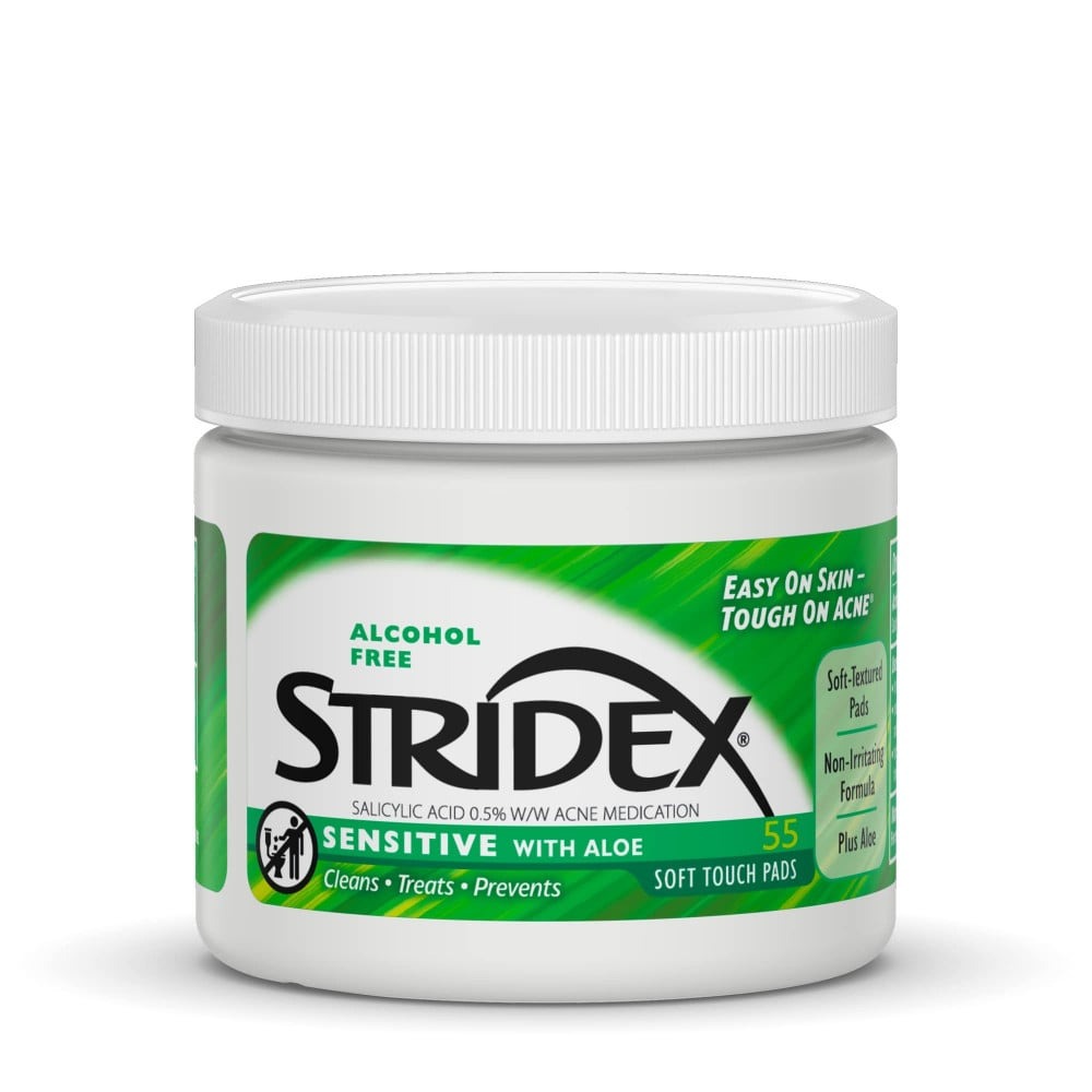 استريدكس مسحات قطنية مكافحة حب الشباب بالصبار للبشرة الحساسة 55 قطعة 