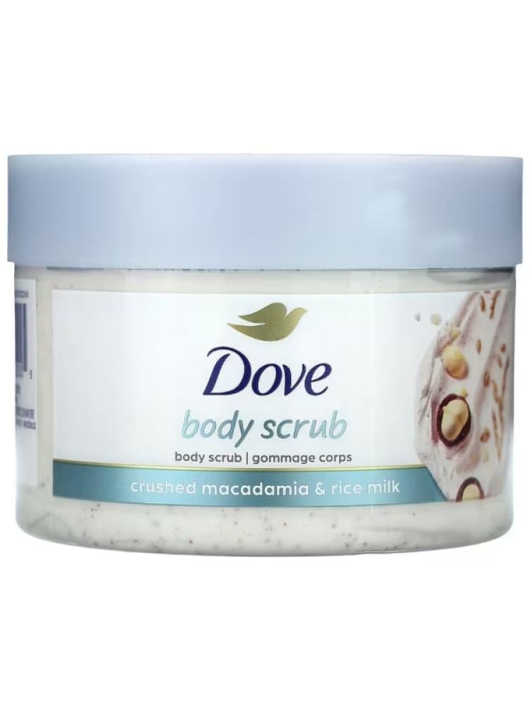 Dove Body Scrub Macadamia Powder & Rice Milk, 298g
