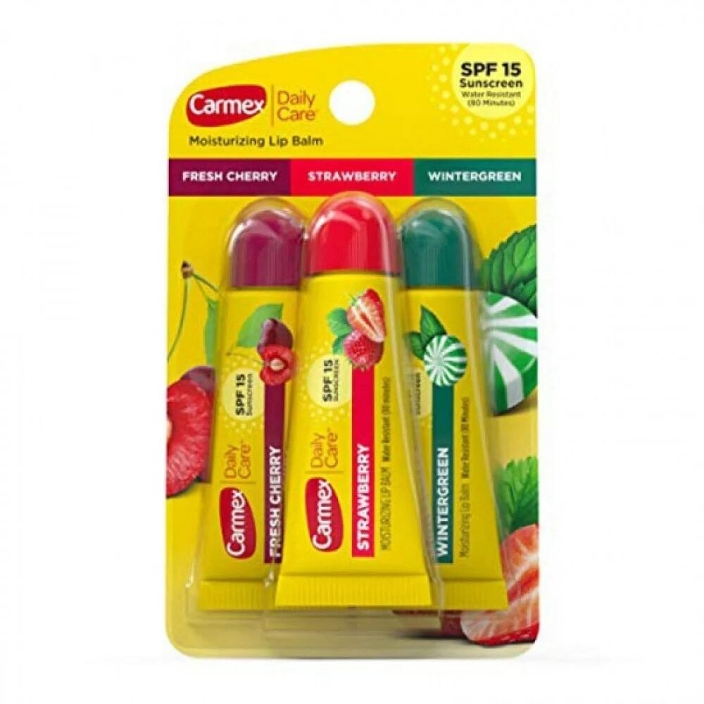 Carmex Daily Care Moisturizing Lip Balm Tubes SPF 15 Multi-Flavor Lip Balm 3