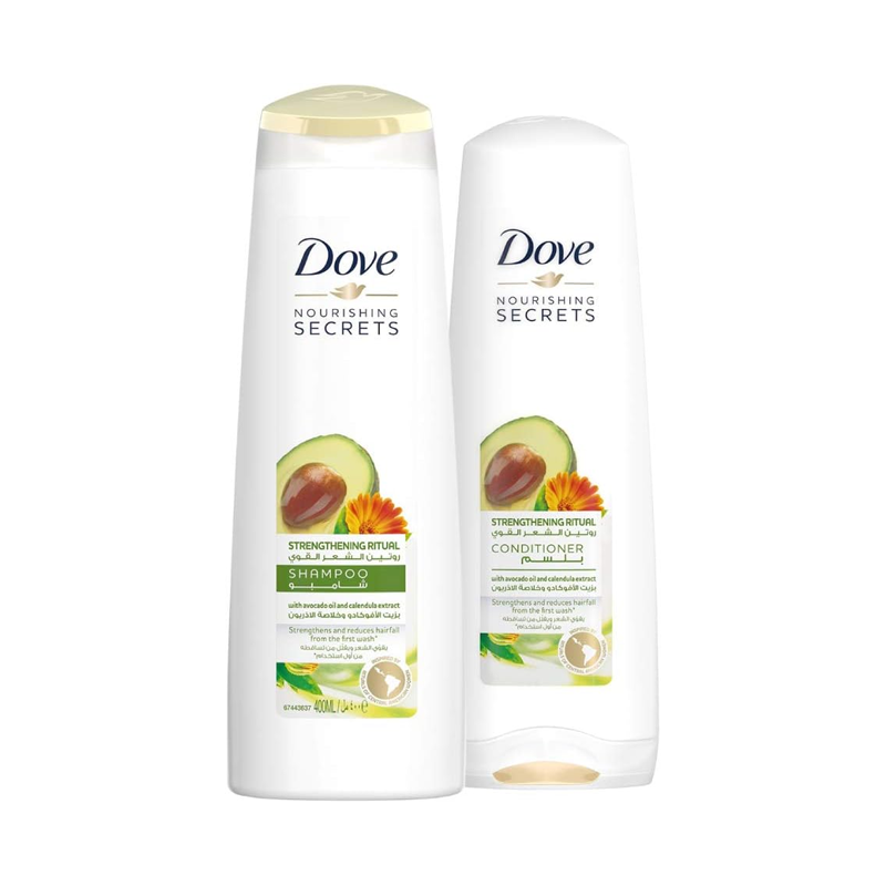Dove | Shampoo 400ml + Conditioner 320ml | With Avocado Oil and Calendula Extract
