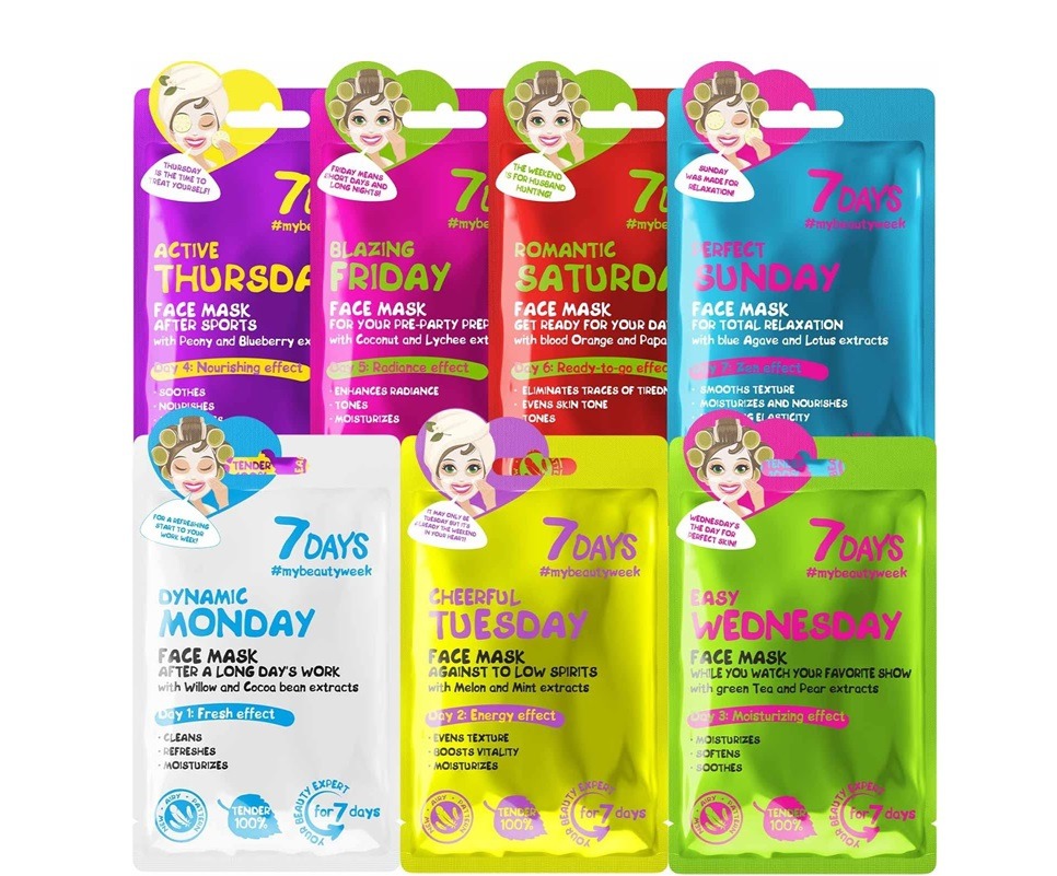 سفن ديزمجموعة اقنعه من 7 قطع - للعناية بالبشرة والترطيب والتفتيح والتغذية والتهدئة والانتعاش