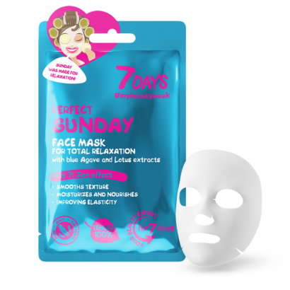 7DAYS Face mask PERFECT SUNDAY For total relaxation with blue Agave and Lotus, 28 g