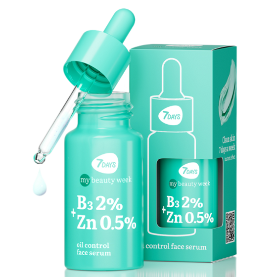 7DAYS My Beauty Week B3 2% + Zn 0.5% Oil Control Face Serum, 20 ml