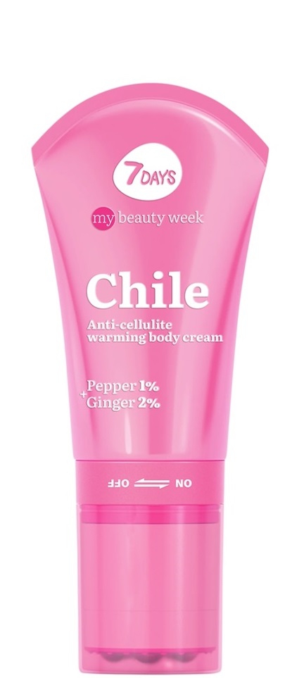 7DAYS MY BEAUTY WEEK CHILE Anti-cellulite warming body cream Pepper 1%+ Ginger 2%,  130 ml