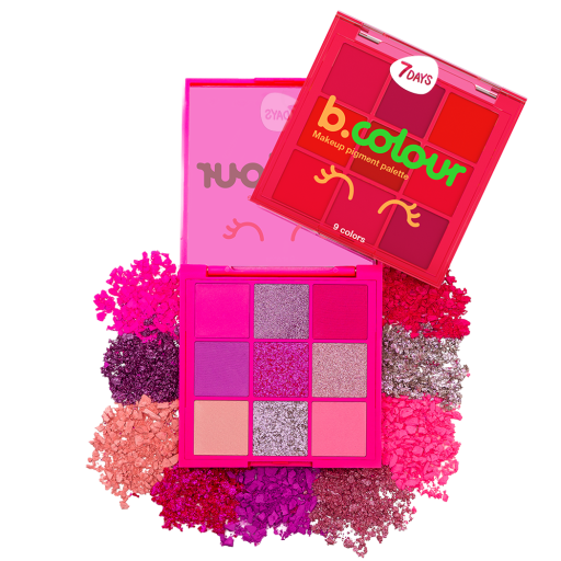 7DAYS B.COLOUR Eyeshadow Pigment palette 9 pcs х 1g 